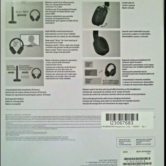 MDR-RF995RK Wireless Home Theater Headphones - Picture 5 of 6
